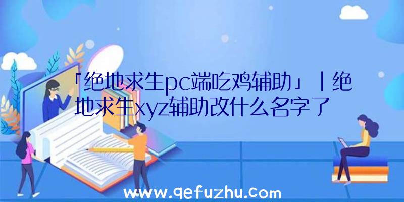 「绝地求生pc端吃鸡辅助」|绝地求生xyz辅助改什么名字了